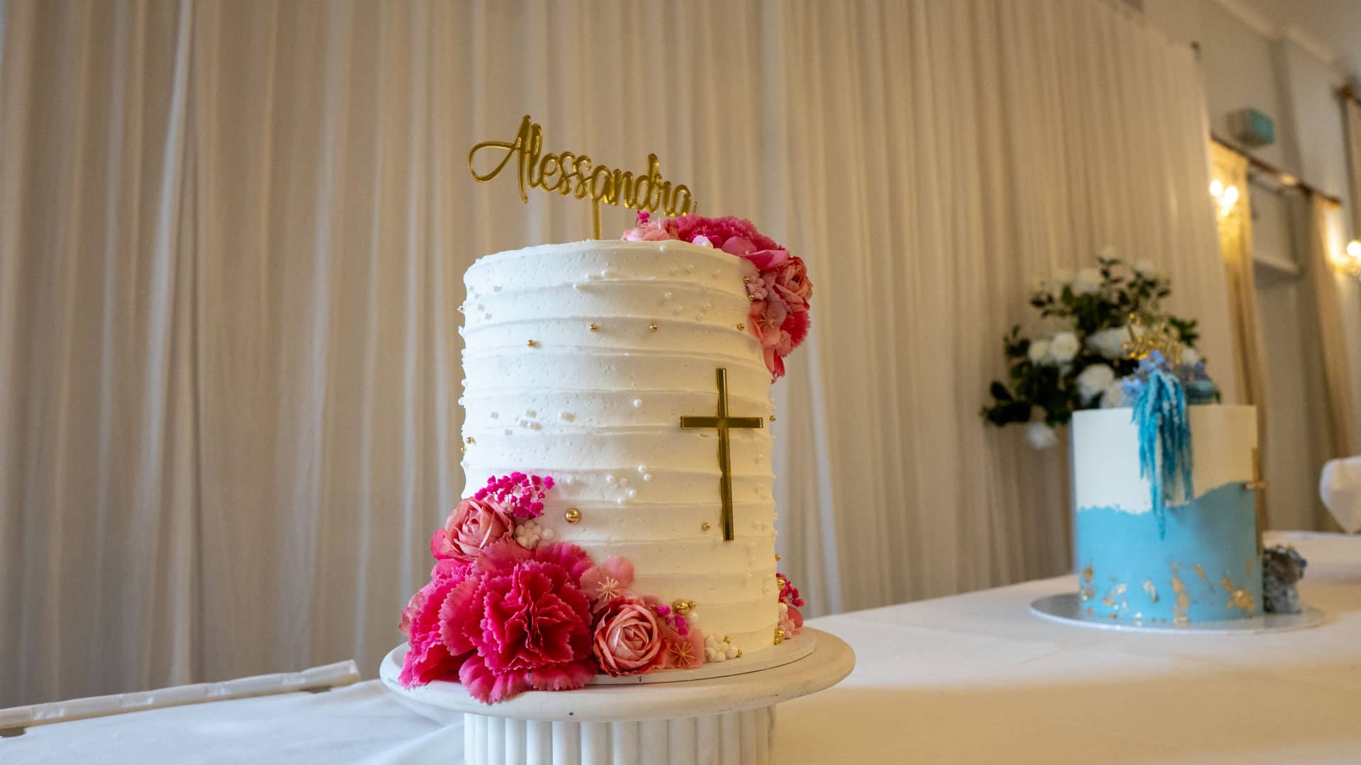 Christening cake and celebration styling